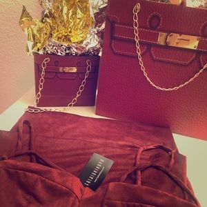 Burgundy Suede Dress